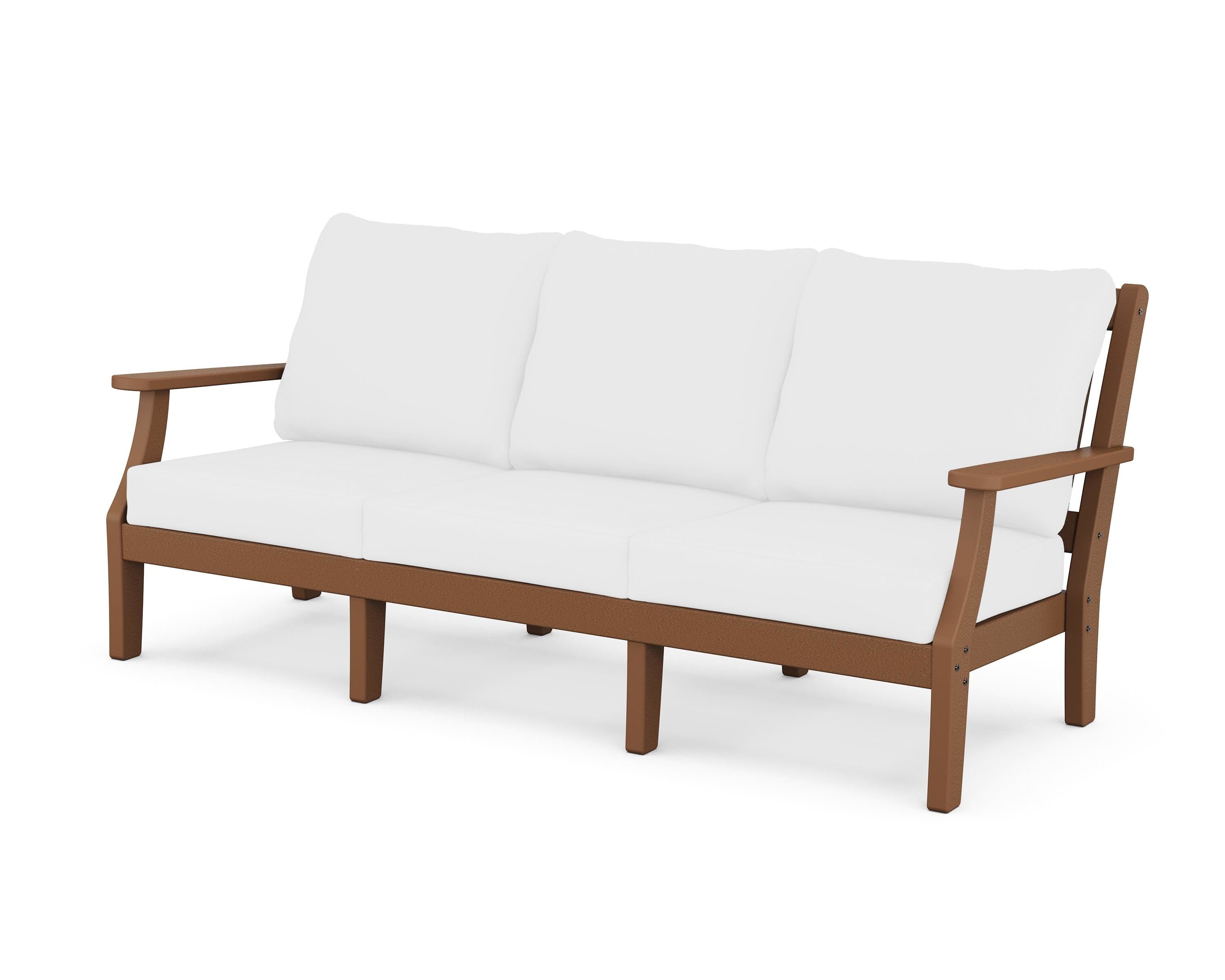 Martha Stewart by POLYWOOD® Chinoiserie Deep Seating Sofa in Teak / Natural