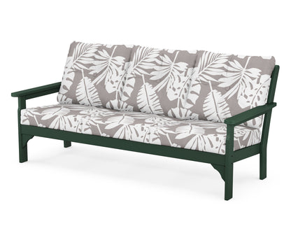 POLYWOOD® Vineyard Deep Seating Sofa in Green / Leaf Grey Mist