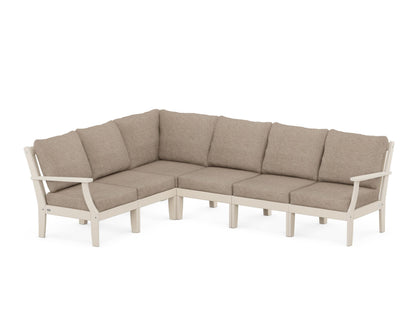 POLYWOOD® Braxton Modular 6-Piece Deep Seating Set in Sand / Spiced Burlap
