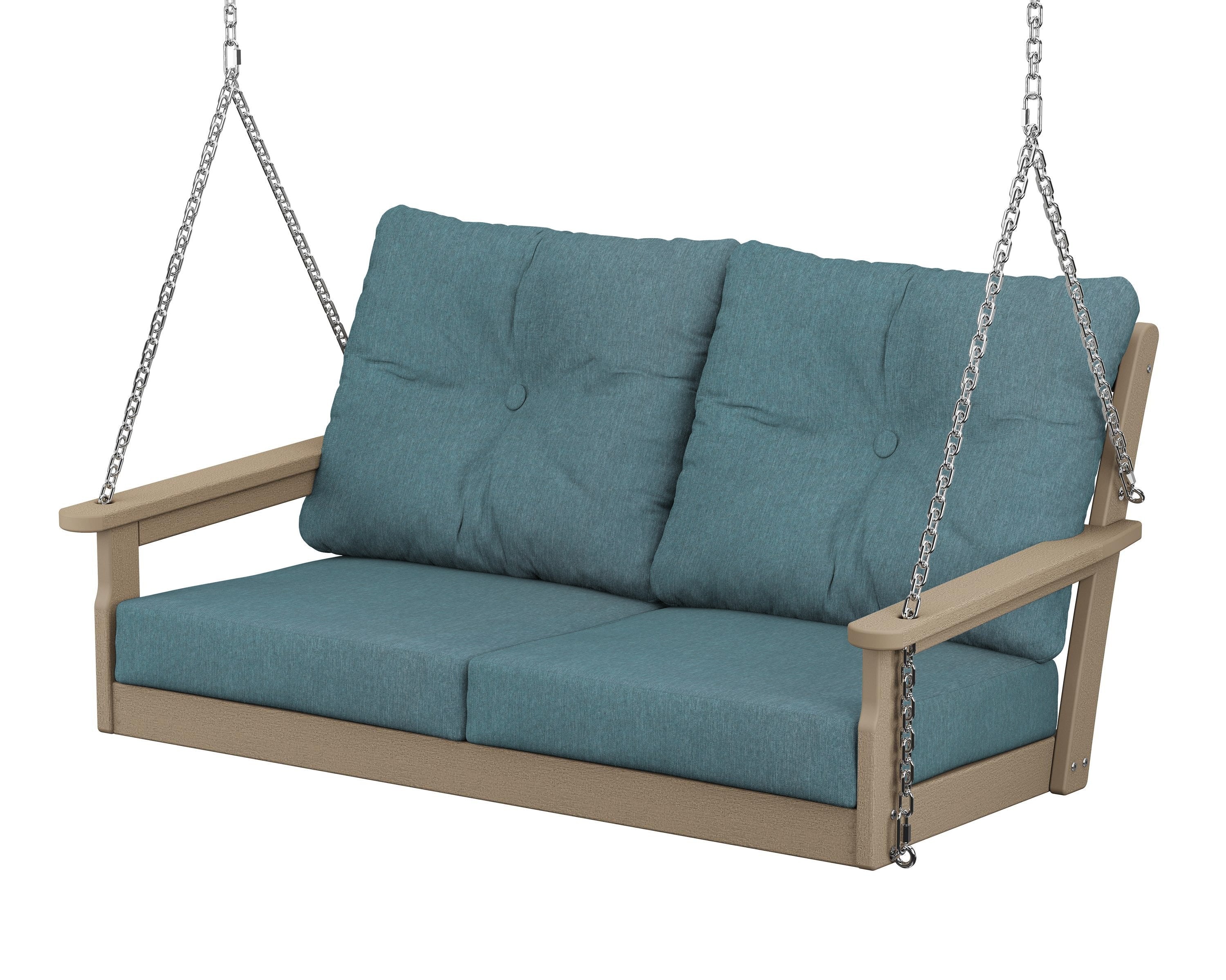 POLYWOOD® Vineyard Deep Seating Swing in Vintage Sahara / Ocean Teal