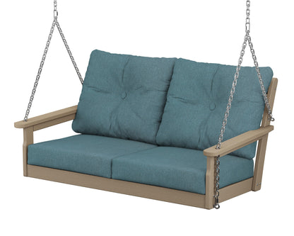 POLYWOOD® Vineyard Deep Seating Swing in Vintage Sahara / Ocean Teal