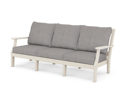 Martha Stewart by POLYWOOD® Chinoiserie Deep Seating Sofa in Sand / Grey Mist