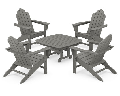 POLYWOOD® Long Island Adirondack 5-Piece Conversation Group in Slate Grey