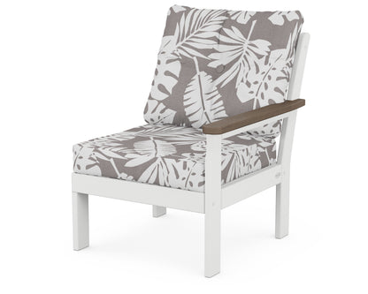 POLYWOOD® Vineyard Modular Right Arm Chair in White / Kona / Leaf Grey Mist