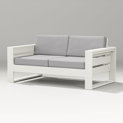PW Designer Series Latitude Loveseat in Vintage White / Granite