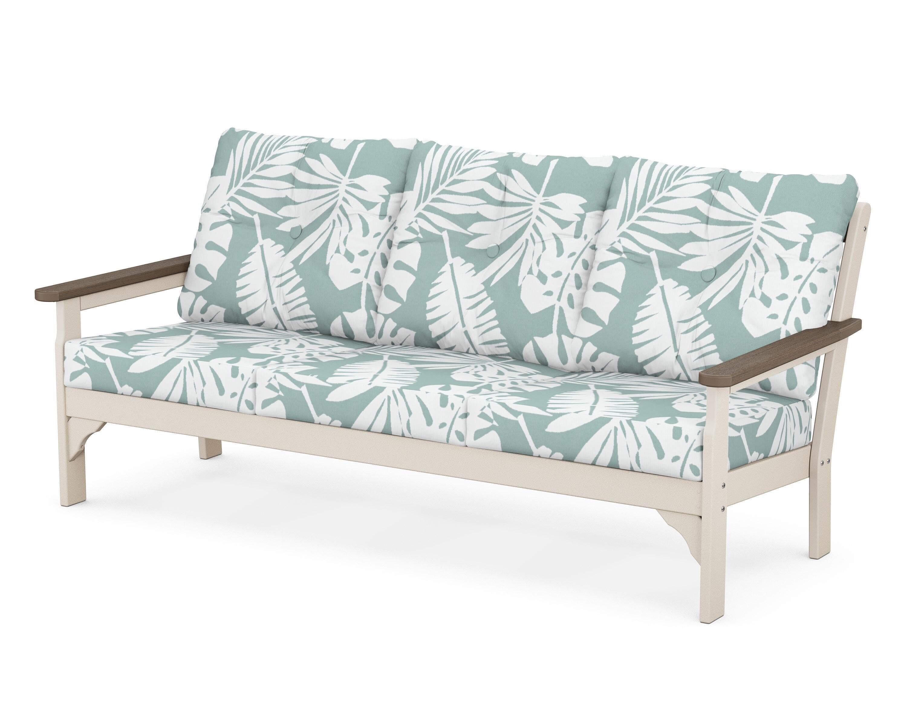 POLYWOOD® Vineyard Deep Seating Sofa in Sand / Kona / Leaf Glacier Spa