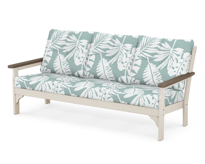 POLYWOOD® Vineyard Deep Seating Sofa in Sand / Kona / Leaf Glacier Spa