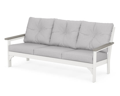 POLYWOOD® Vineyard Deep Seating Sofa in White / Driftwood / Granite