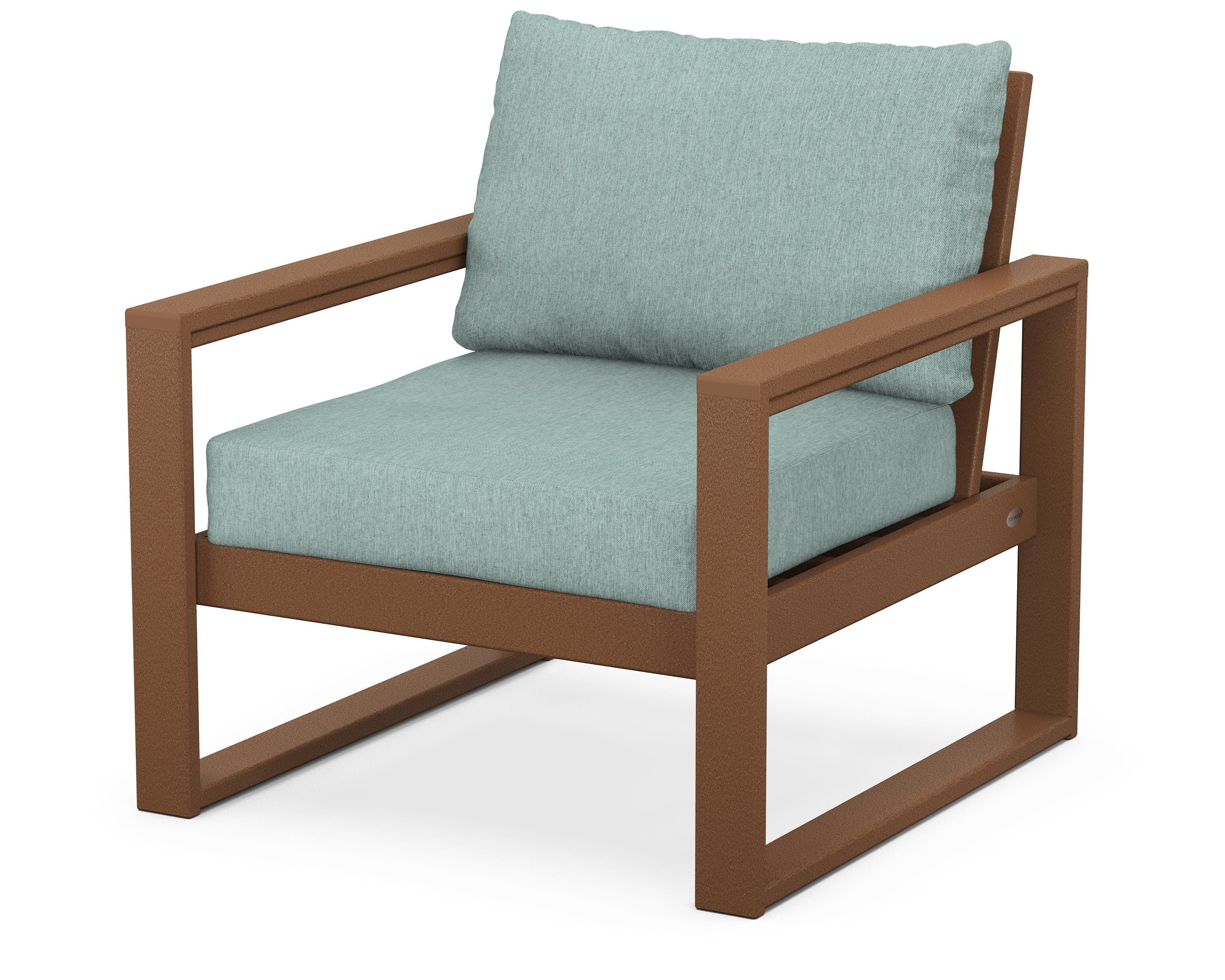 POLYWOOD® EDGE Club Chair in Teak / Glacier Spa