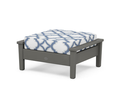 POLYWOOD® Prescott Deep Seating Ottoman in Slate Grey / Trellis Sky Blue