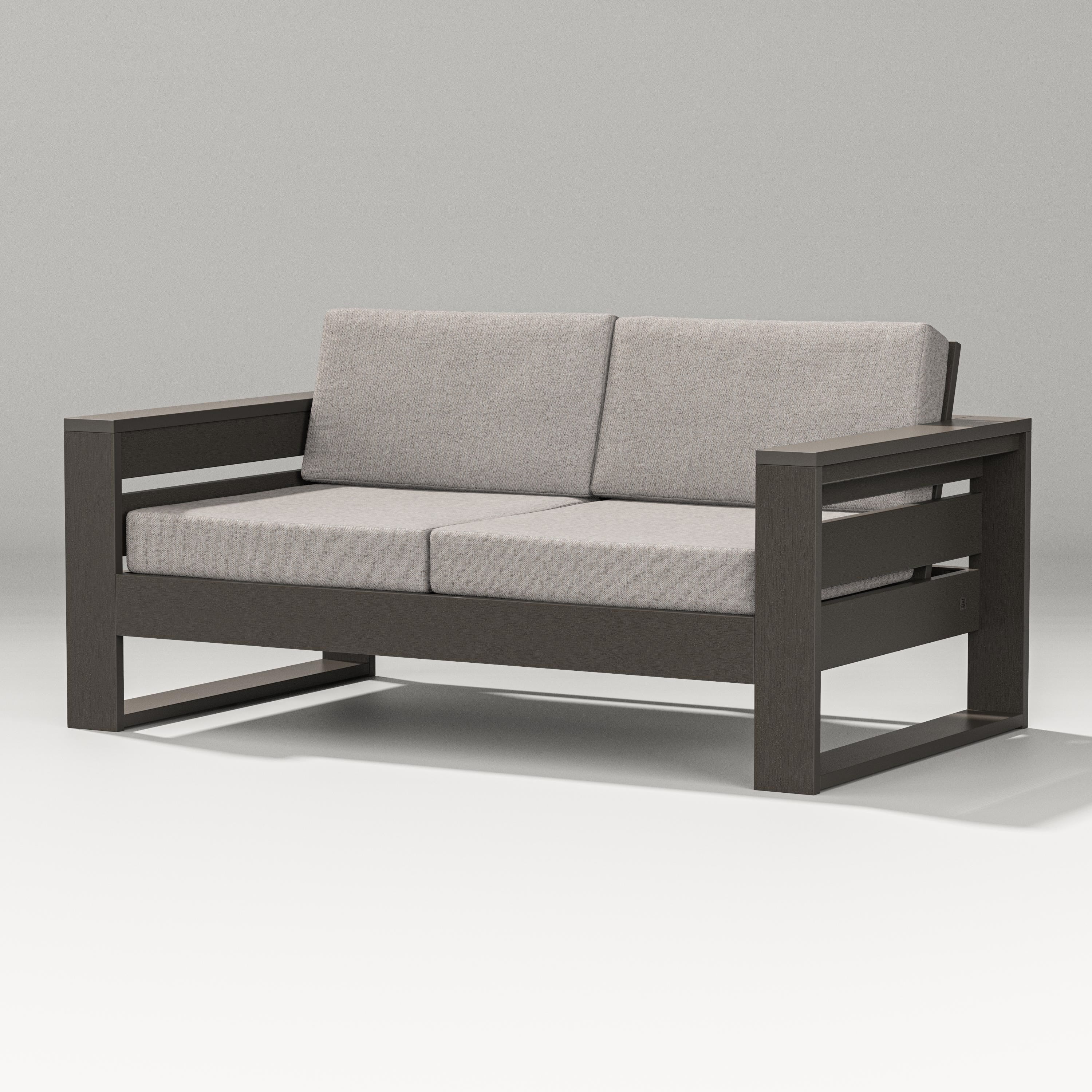 PW Designer Series Latitude Loveseat in Vintage Coffee / Weathered Tweed