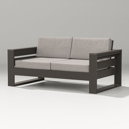 PW Designer Series Latitude Loveseat in Vintage Coffee / Weathered Tweed