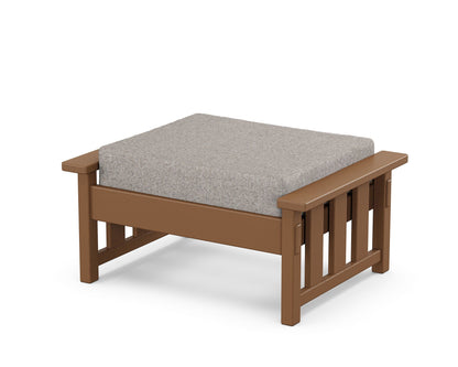 Martha Stewart by POLYWOOD® Acadia Deep Seating Ottoman in Teak / Weathered Tweed