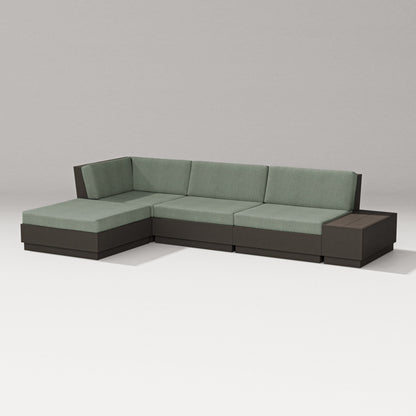 PW Designer Series Elevate Chaise Sectional in Vintage Coffee / Cast Sage
