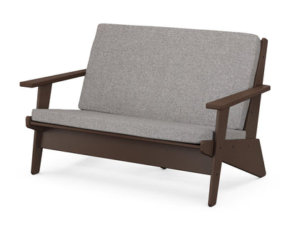 POLYWOOD® Riviera Modern Lounge Loveseat in Mahogany / Grey Mist