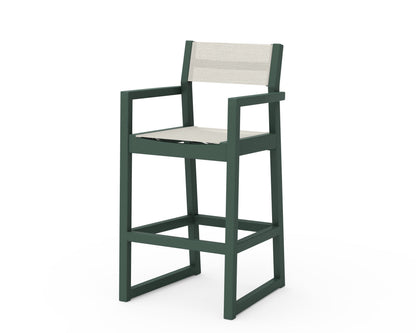 POLYWOOD® EDGE Sling Bar Arm Chair in Green / Parchment Sling