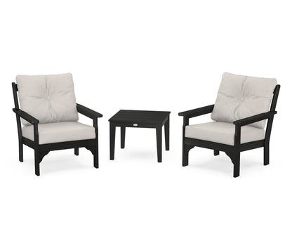 POLYWOOD® Vineyard 3-Piece Deep Seating Set in Black / Cast Ash