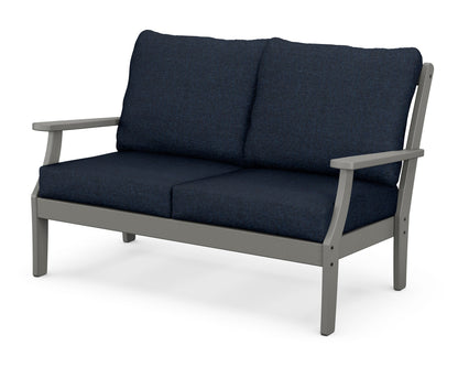 POLYWOOD® Braxton Deep Seating Loveseat in Slate Grey / Marine Indigo