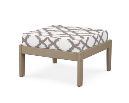 POLYWOOD® Braxton Deep Seating Ottoman in Vintage Sahara / Trellis Grey Mist
