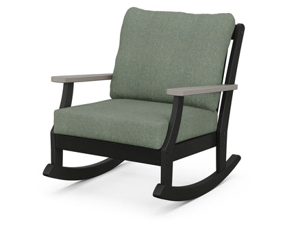 POLYWOOD® Braxton Deep Seating Rocking Chair in Black / Driftwood / Cast Sage