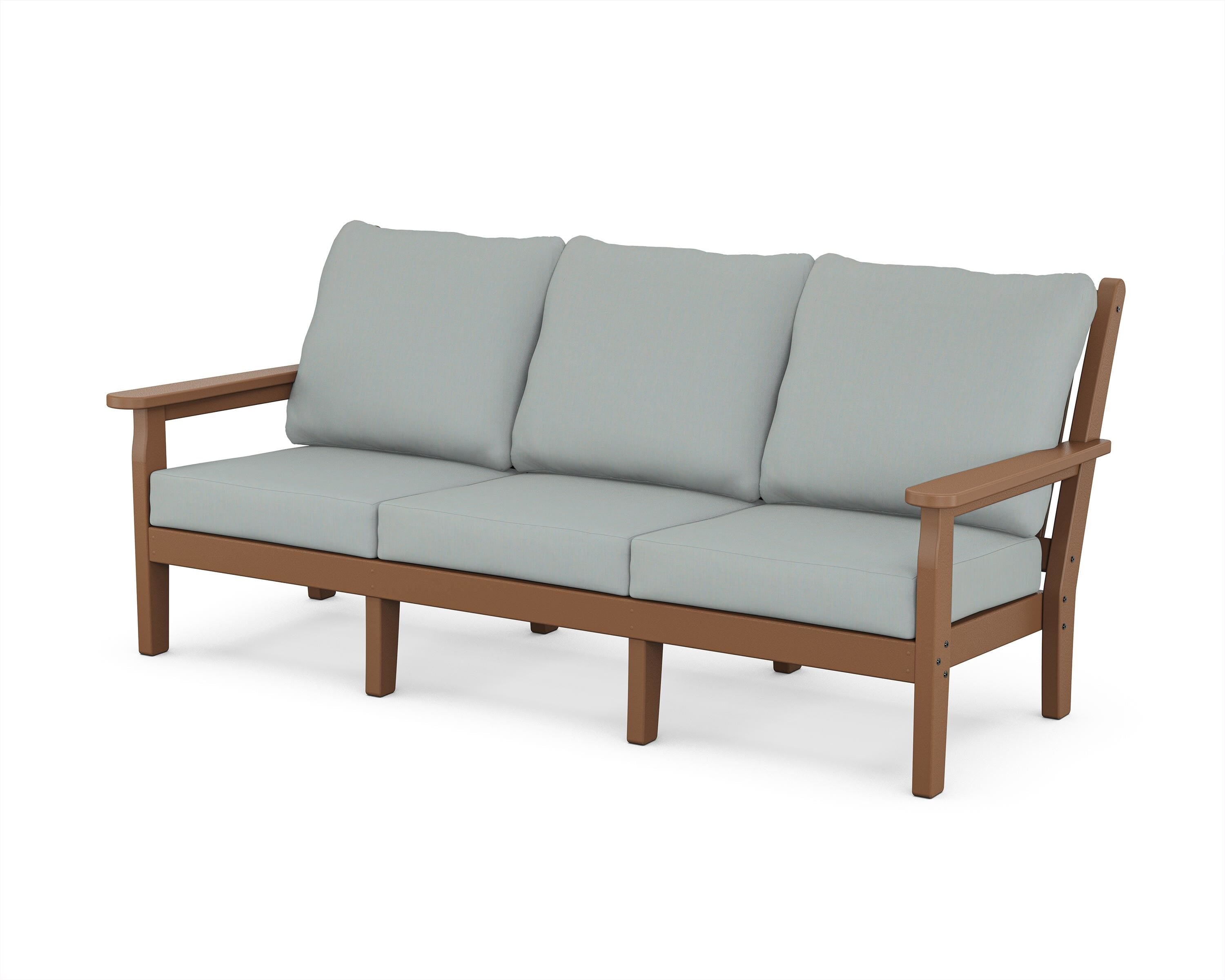 POLYWOOD® Chippendale Deep Seating Sofa in Teak / Spa
