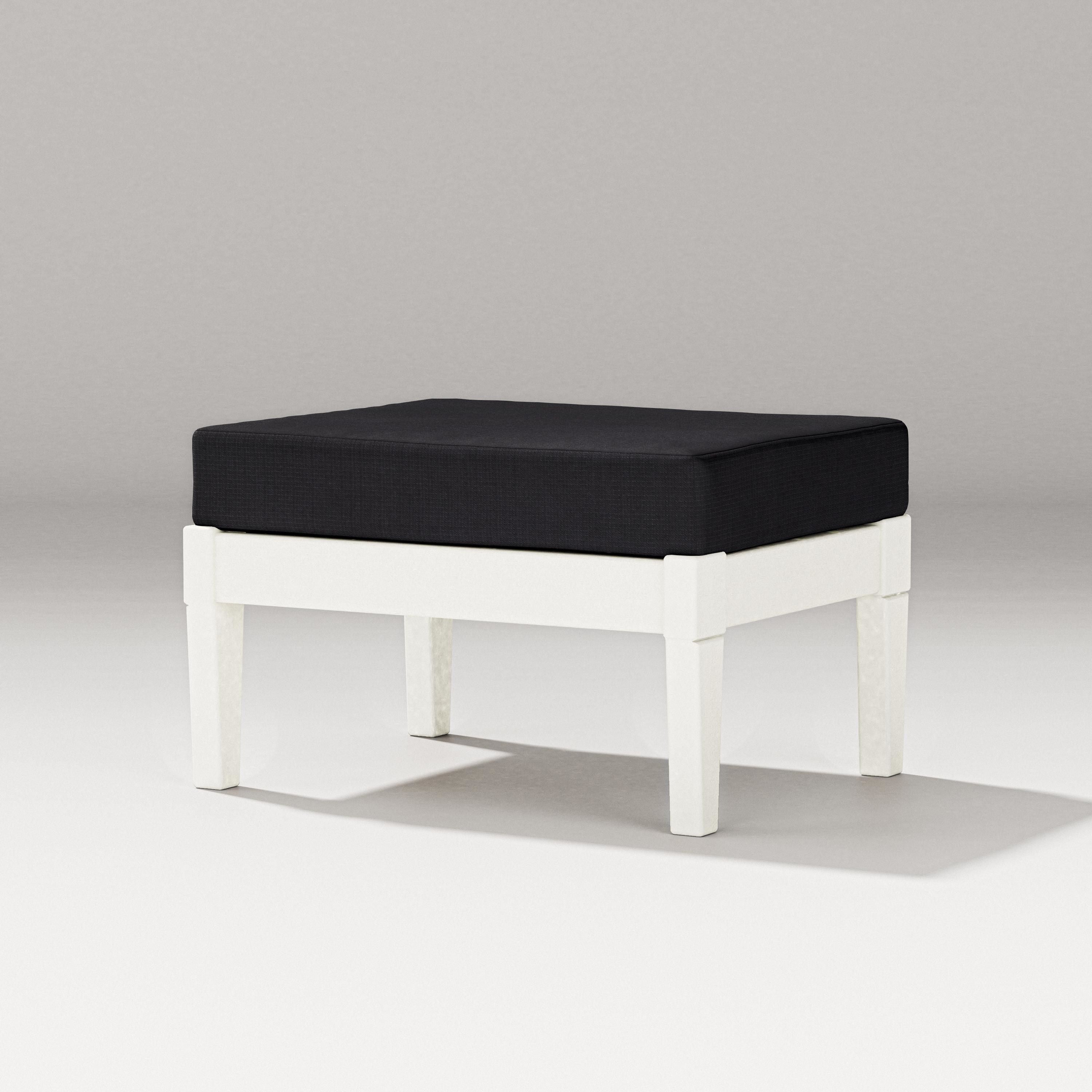 PW Designer Series Estate Lounge Ottoman in Vintage White / Midnight Linen