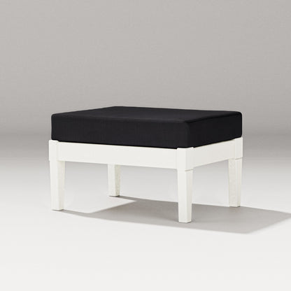 PW Designer Series Estate Lounge Ottoman in Vintage White / Midnight Linen