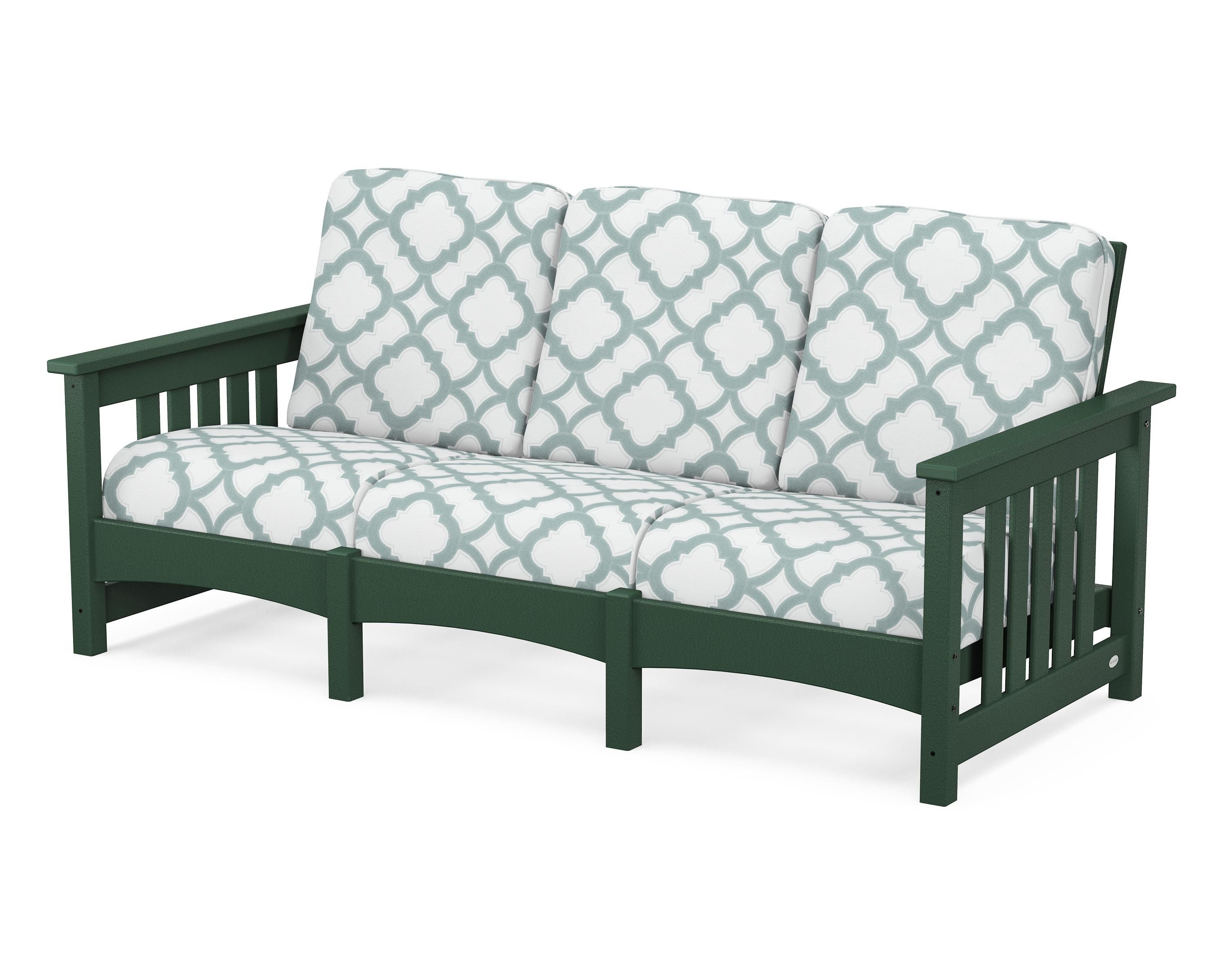 POLYWOOD® Club Mission Sofa in Green / Trellis Glacier Spa