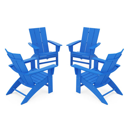 4-Piece Modern Curveback Adirondack Conversation Set