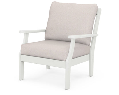 POLYWOOD® Braxton Deep Seating Chair in Vintage White / Dune Burlap