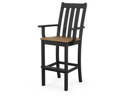 POLYWOOD® Vineyard Bar Arm Chair in Black / Natural