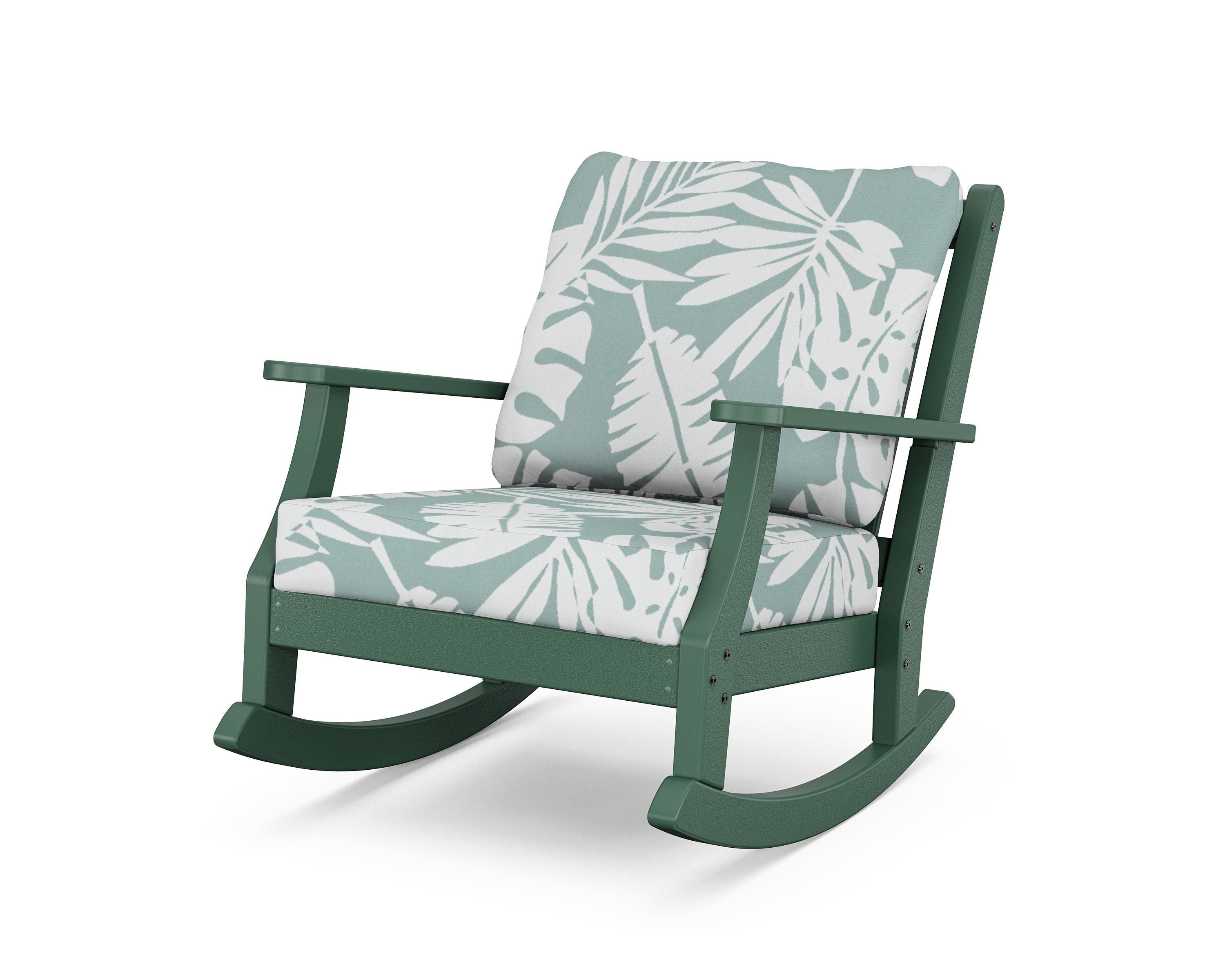 Country Living Wovendale Deep Seating Rocking Chair in Green / Leaf Glacier Spa