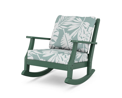 Country Living Wovendale Deep Seating Rocking Chair in Green / Leaf Glacier Spa