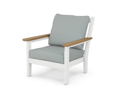 POLYWOOD® Chippendale Deep Seating Chair in White / Natural / Spa