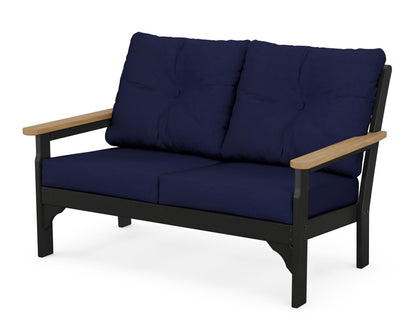POLYWOOD® Vineyard Deep Seating Loveseat in Black / Natural / Navy