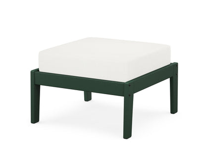 Unbranded Deep Seating Ottoman in Green / Natural Linen