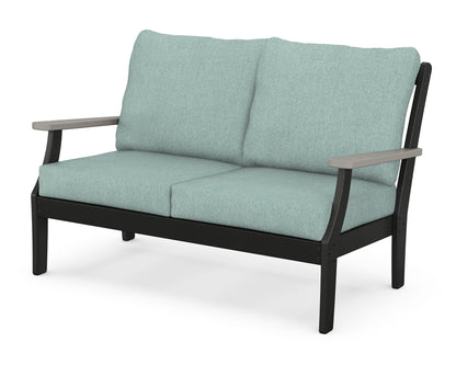 POLYWOOD® Braxton Deep Seating Loveseat in Black / Driftwood / Glacier Spa