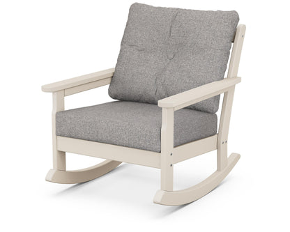 POLYWOOD® Vineyard Deep Seating Rocking Chair in Sand / Grey Mist