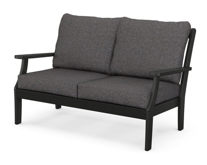 POLYWOOD® Braxton Deep Seating Loveseat in Black / Ash Charcoal