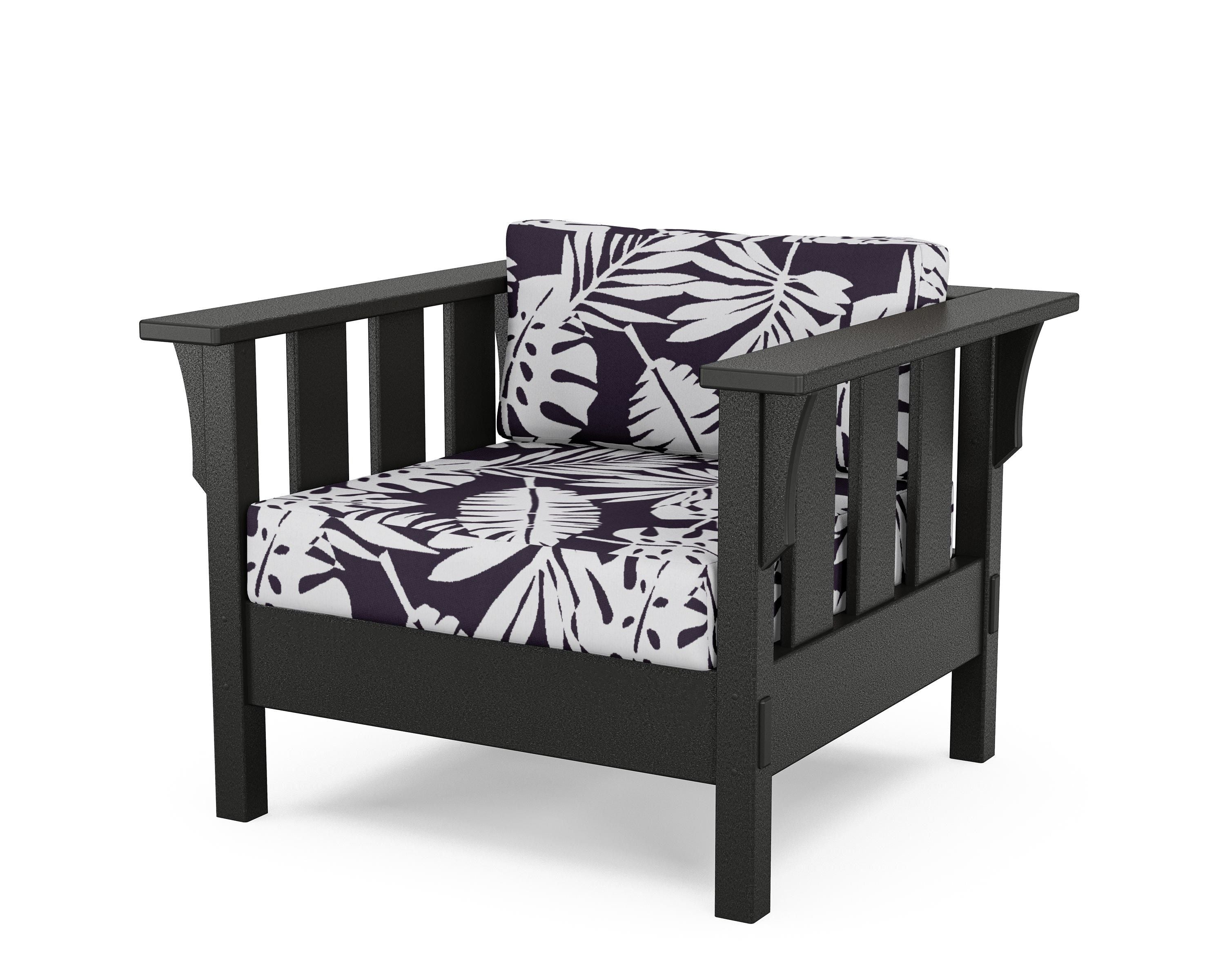Martha Stewart by POLYWOOD® Acadia Deep Seating Chair in Black / Leaf Navy