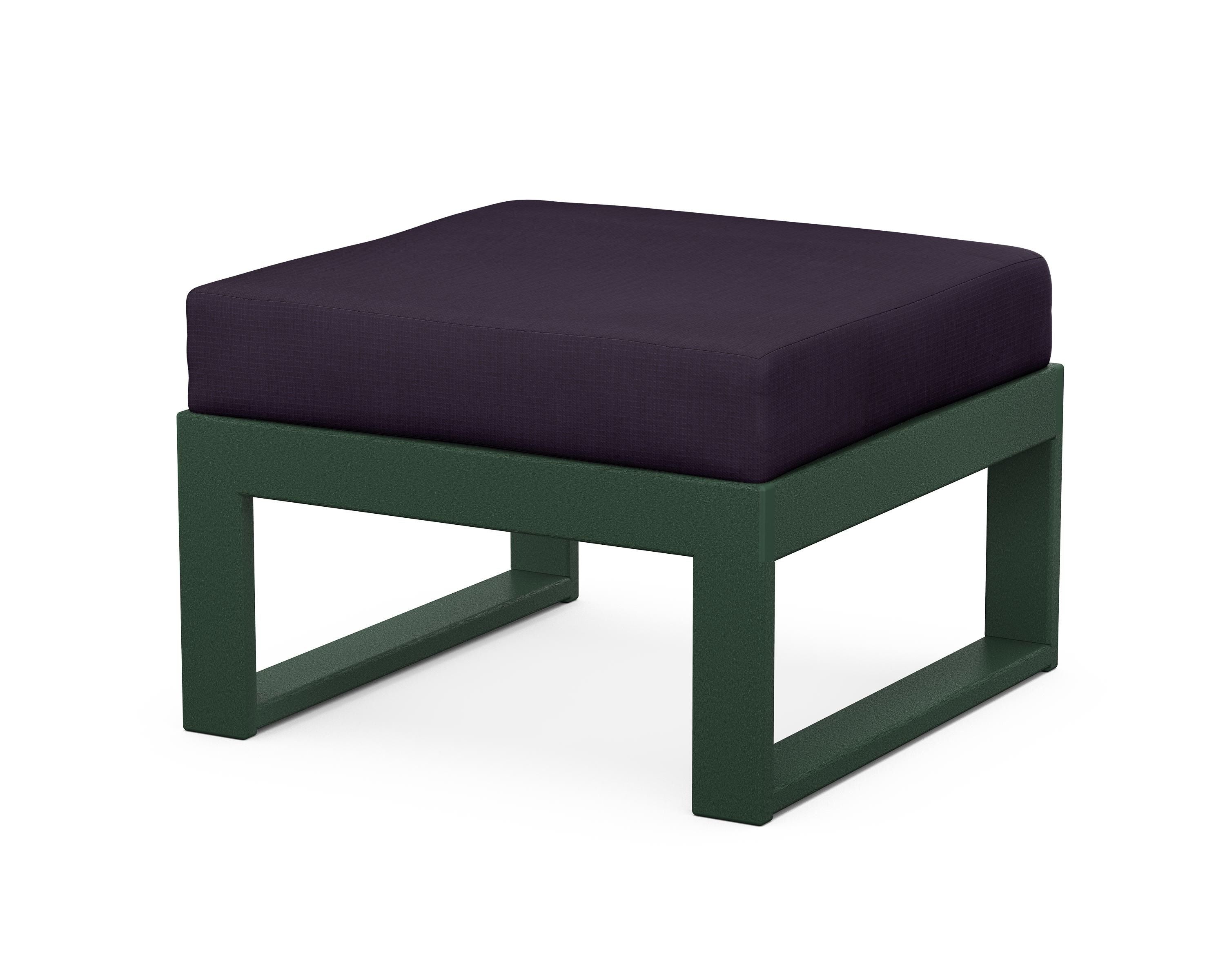 Unbranded Modular Ottoman - Modern in Green / Navy Linen