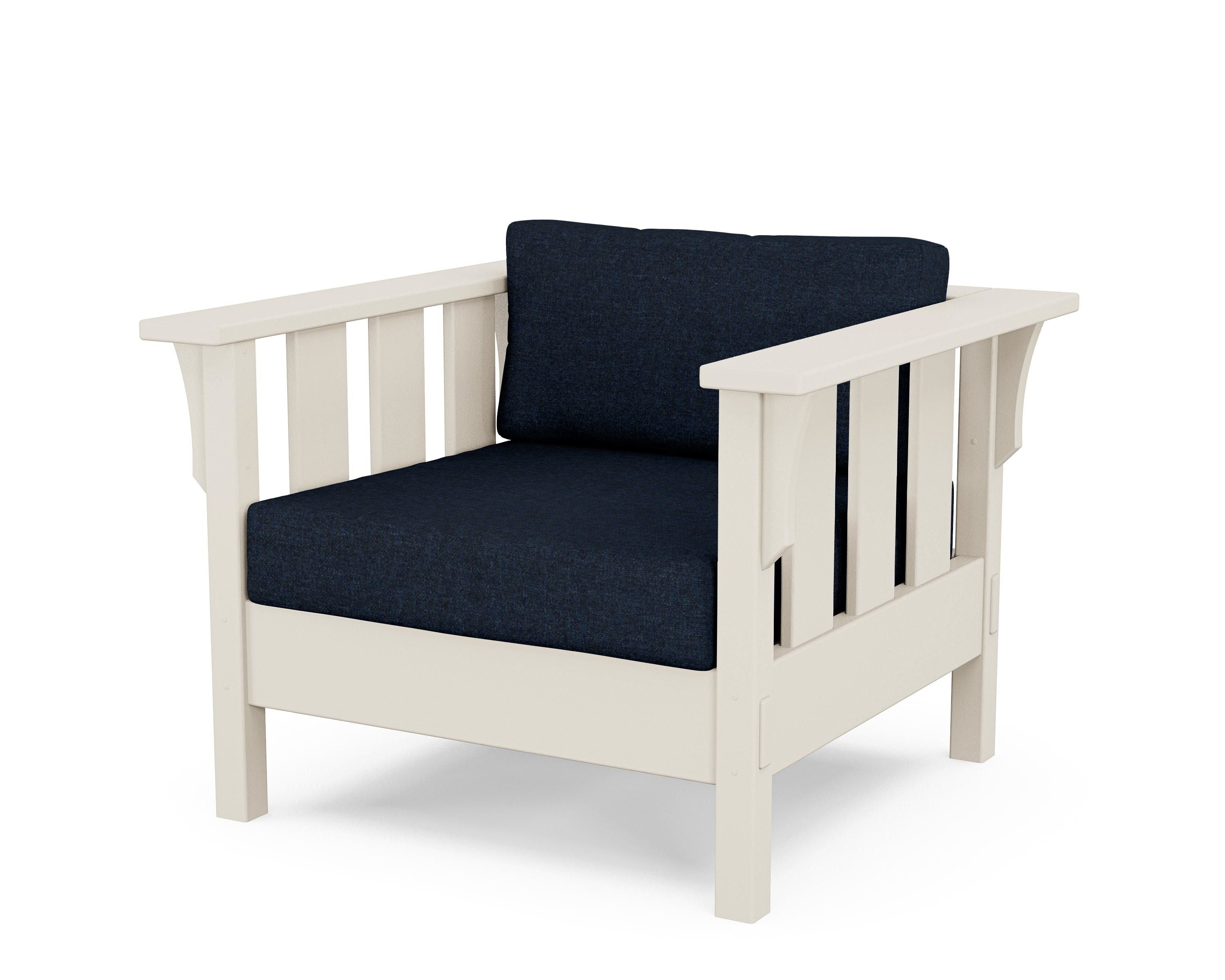 Martha Stewart by POLYWOOD® Acadia Deep Seating Chair in Sand / Marine Indigo