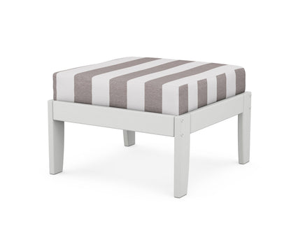 Unbranded Modular Ottoman - Classic in White / Cabana Stripe Grey Mist