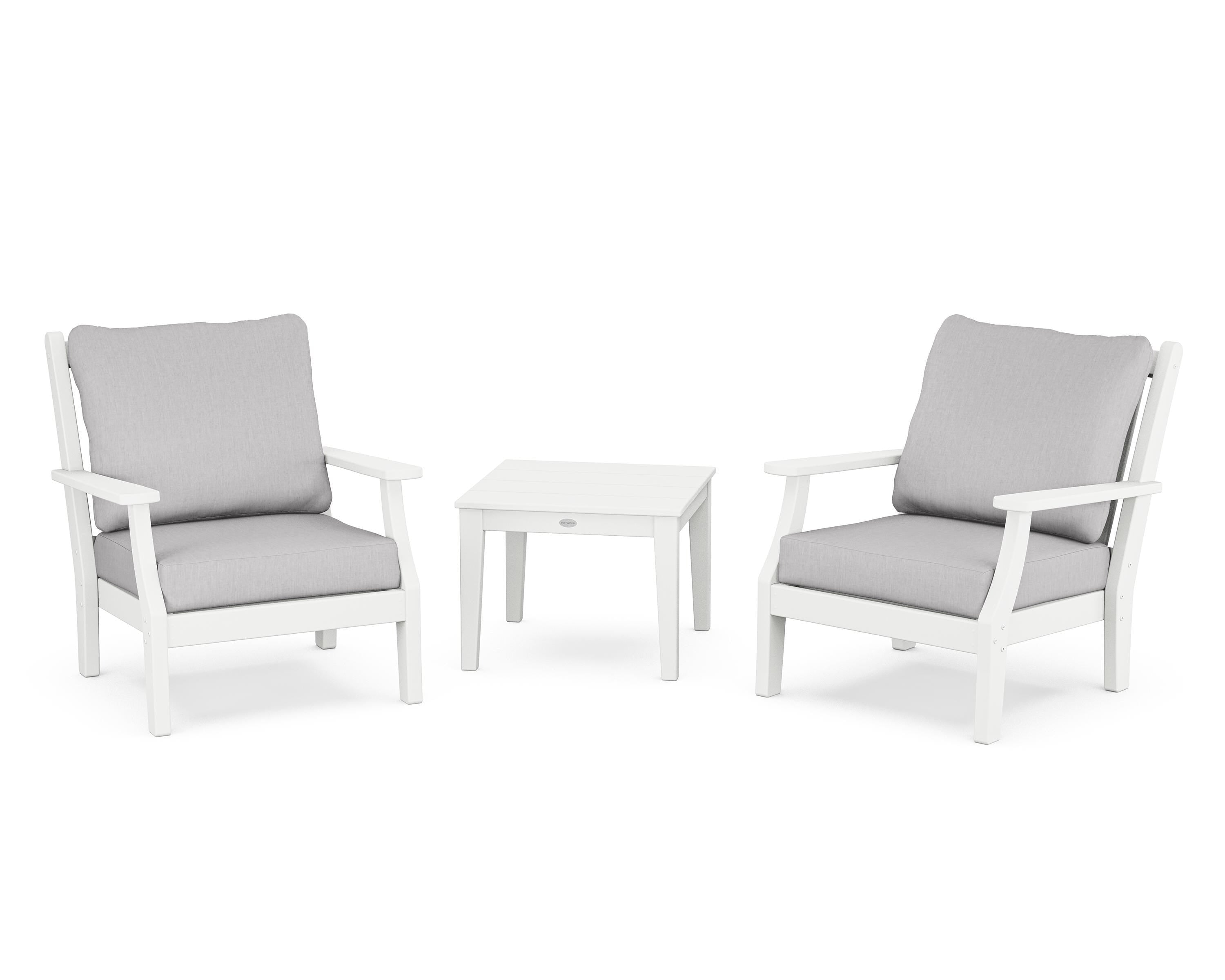 Country Living Wovendale 3-Piece Deep Seating Set in White / Granite