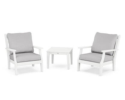 Country Living Wovendale 3-Piece Deep Seating Set in White / Granite