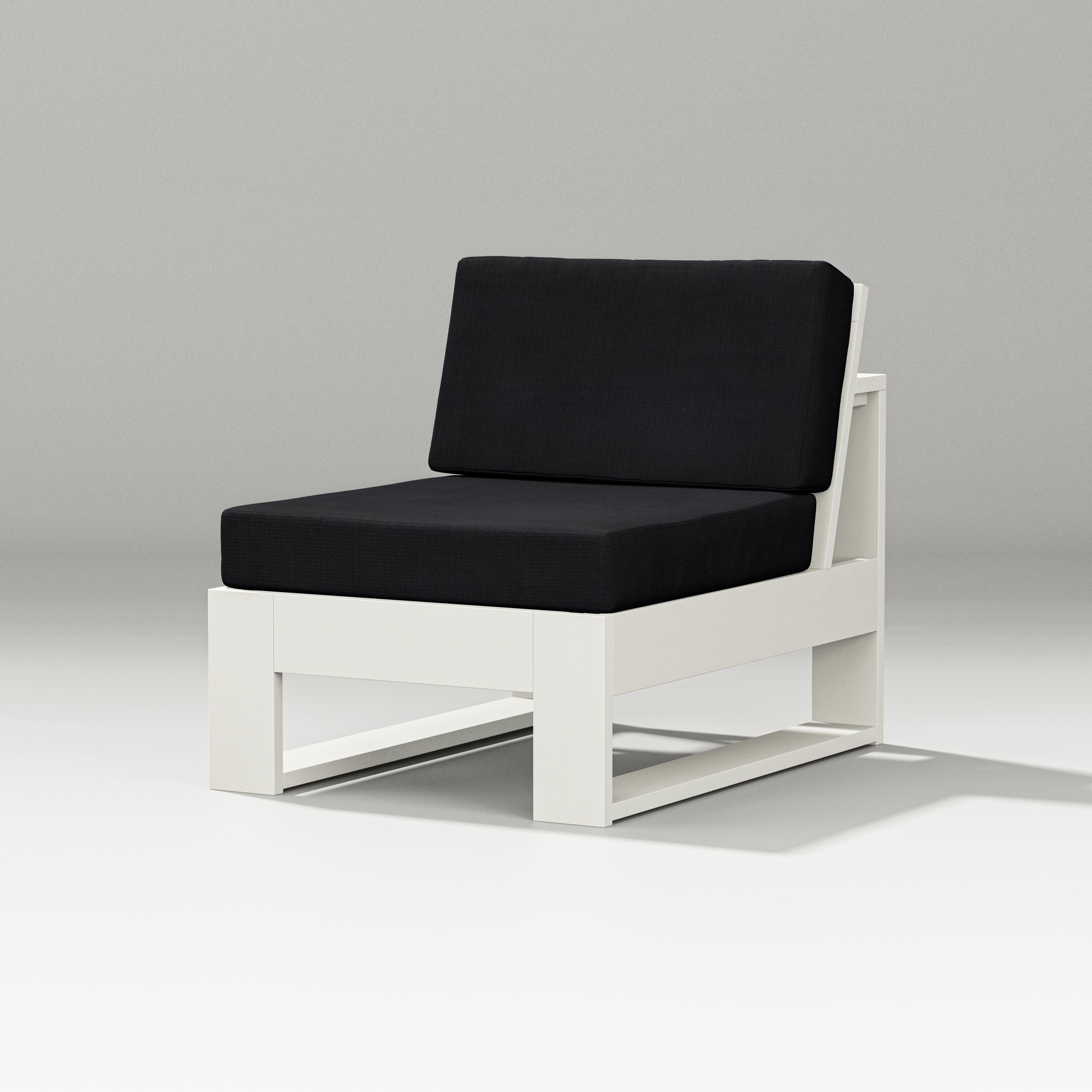 PW Designer Series Latitude Modular Armless Chair in Vintage White / Midnight Linen