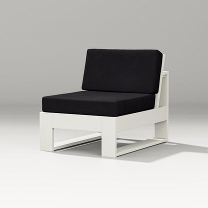 PW Designer Series Latitude Modular Armless Chair in Vintage White / Midnight Linen