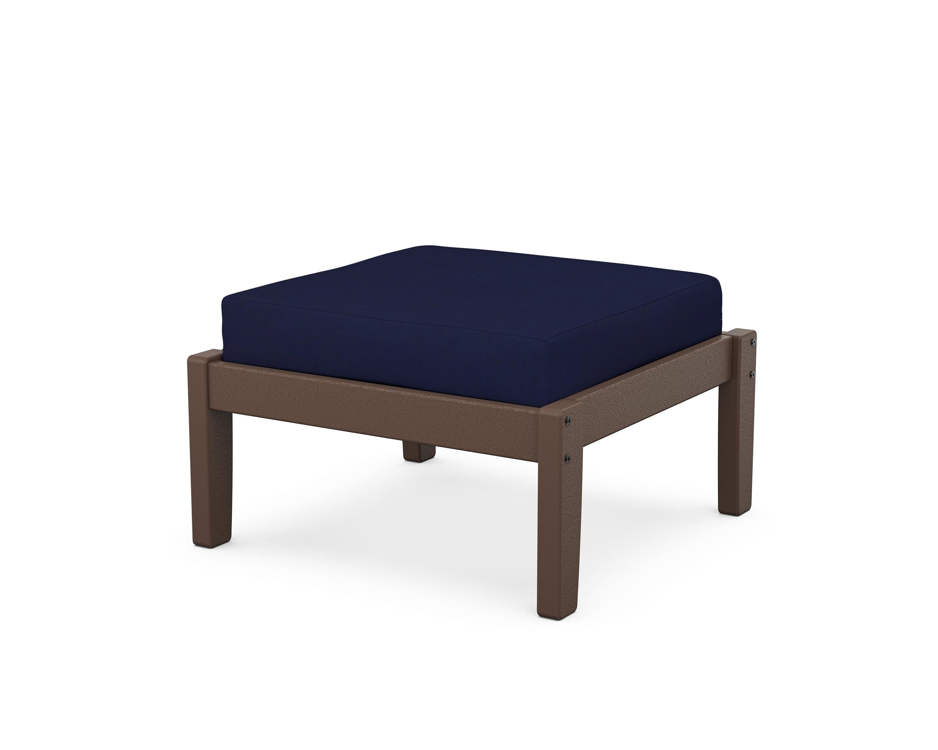 Unbranded Deep Seating Ottoman in Mahogany / Navy