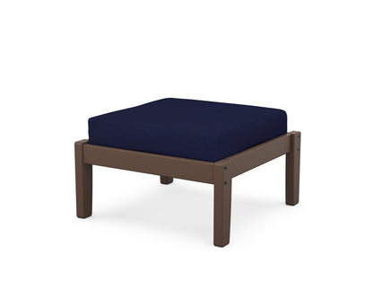 Unbranded Deep Seating Ottoman in Mahogany / Navy
