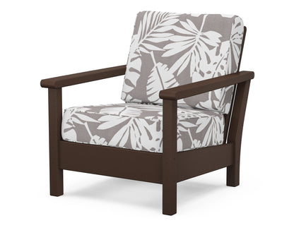 POLYWOOD® Harbour Deep Seating Chair in Mahogany / Leaf Grey Mist